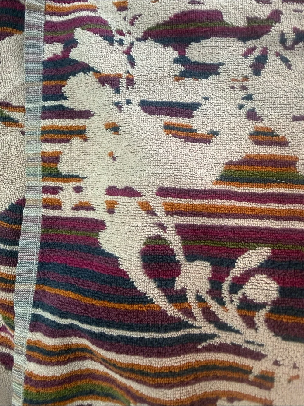 Anthropologie Bath Towel in Pink Floral Stripe 54